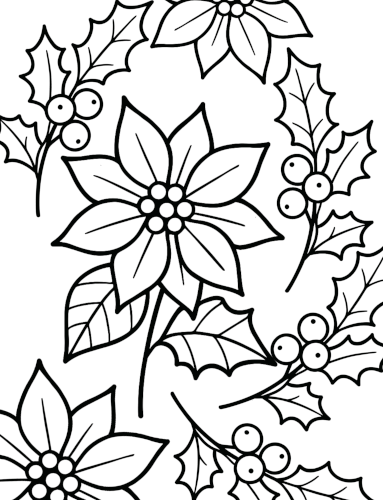 Christmas ornament colouring page – large print
