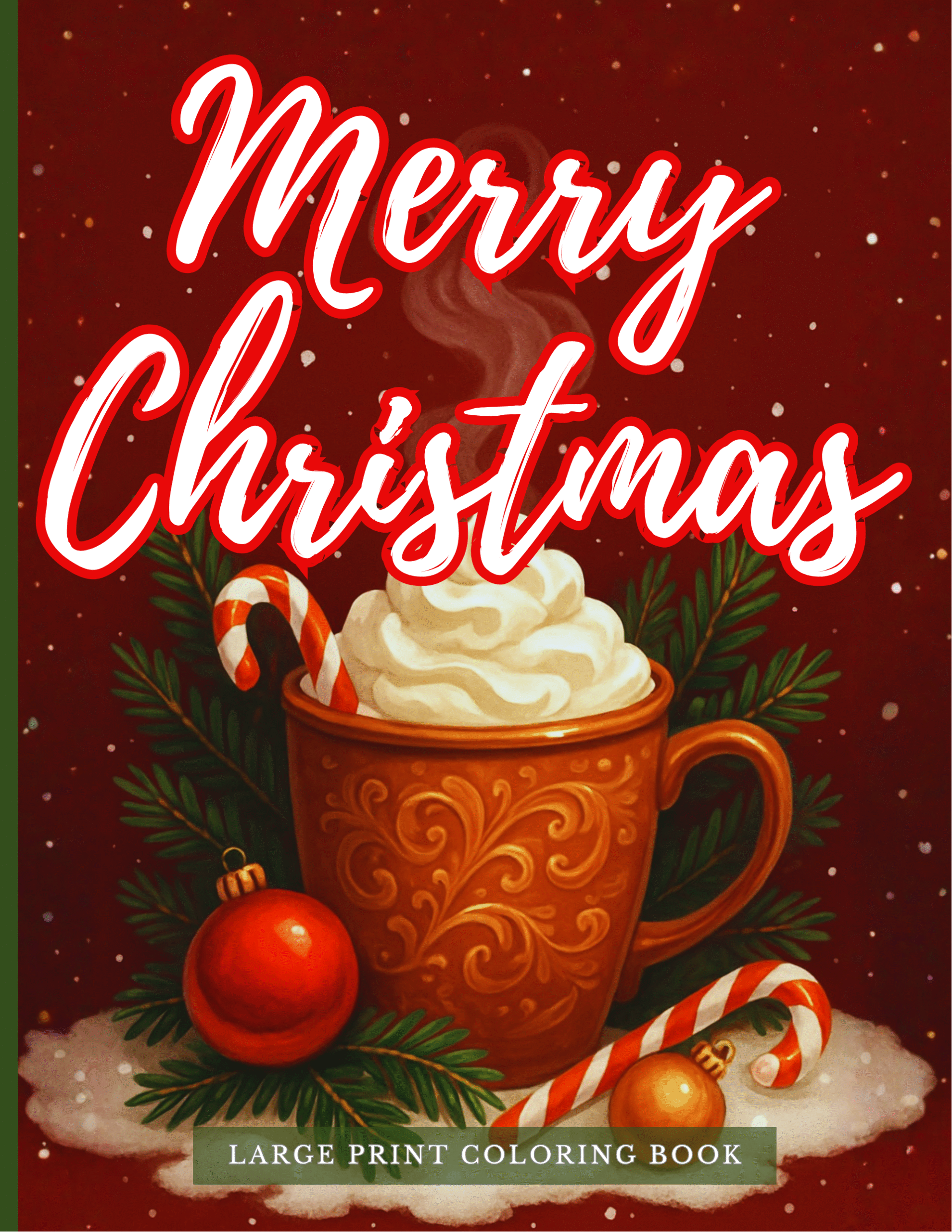 Merry Christmas Coloring Book for Adults Large Print Cover